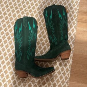 Dingo Green Leather Cowboy Boots